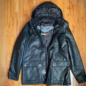 Men's AC Luxury Collection Faux Leather Jacket (detachable hood)
